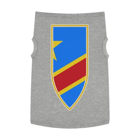 DR Congo Sky Blue & Red Diagonal Pet Tank Top — front view