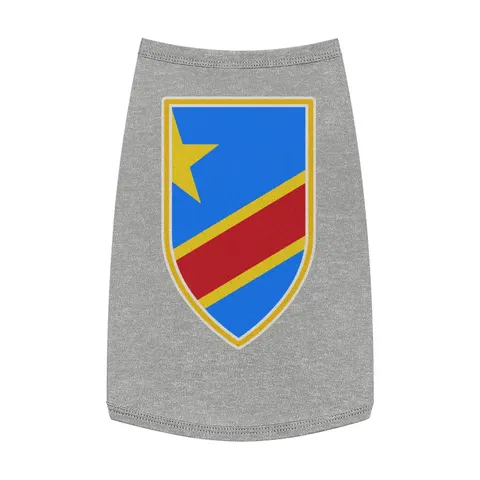 DR Congo Sky Blue & Red Diagonal Pet Tank Top — front view