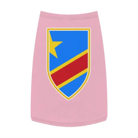 DR Congo Sky Blue & Red Diagonal Pet Tank Top — front view