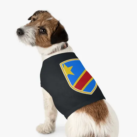 DR Congo Sky Blue & Red Diagonal Pet Tank Top — other view