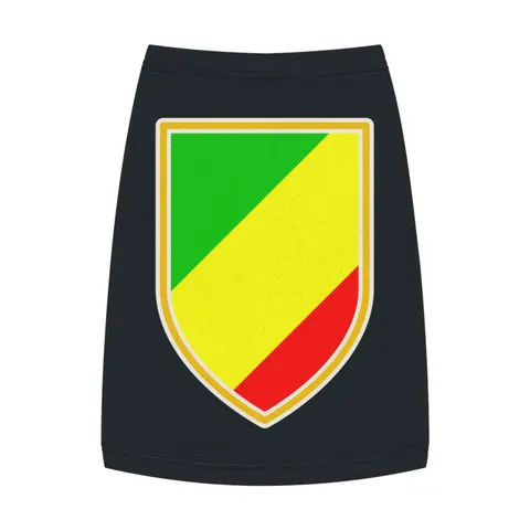 Republic of the Congo Diagonal Tricolor Pet Tank Top — front view