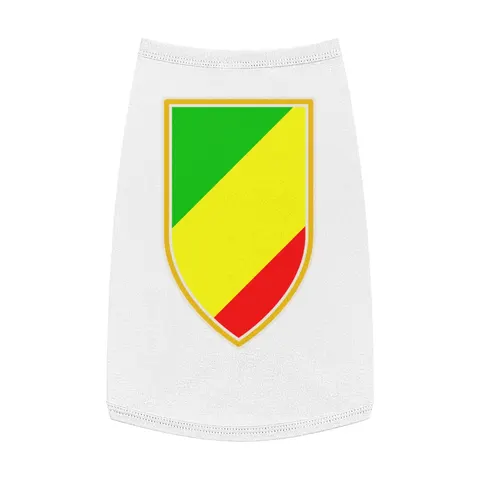 Republic of the Congo Diagonal Tricolor Pet Tank Top — front view