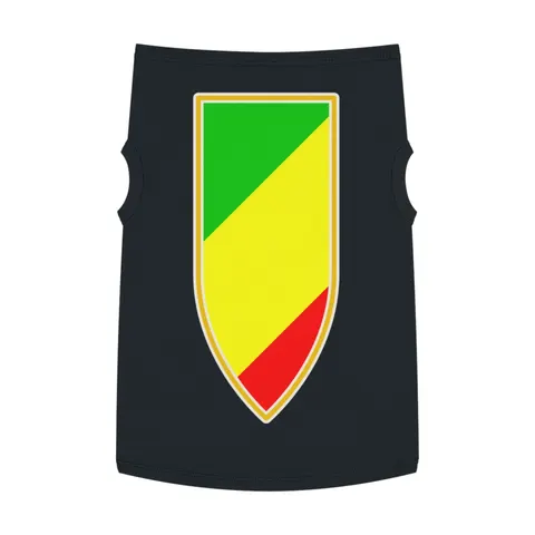Republic of the Congo Diagonal Tricolor Pet Tank Top — front view