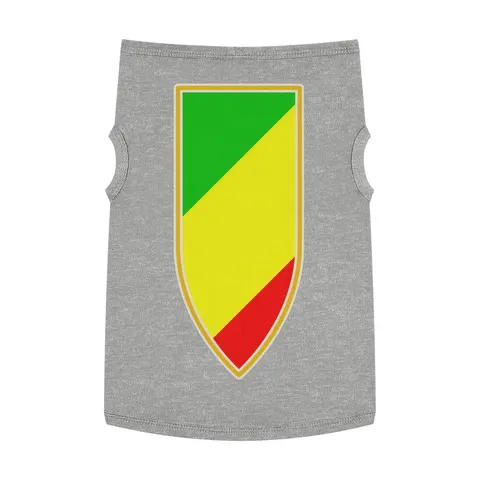 Republic of the Congo Diagonal Tricolor Pet Tank Top — front view