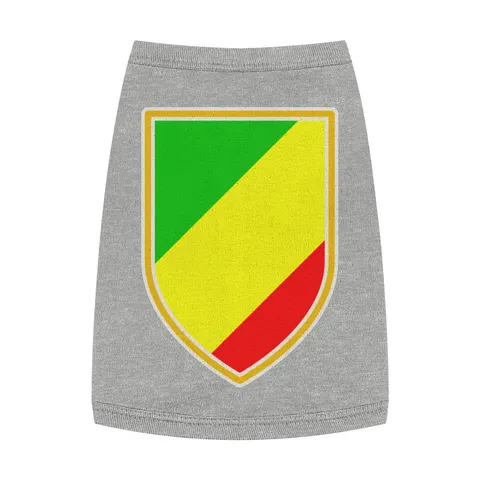 Republic of the Congo Diagonal Tricolor Pet Tank Top — front view