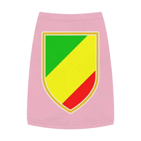Republic of the Congo Diagonal Tricolor Pet Tank Top — front view