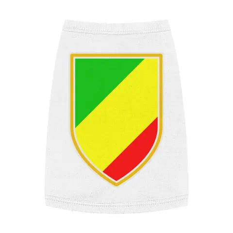 Republic of the Congo Diagonal Tricolor Pet Tank Top — front view