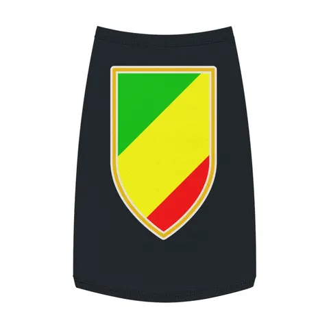 Republic of the Congo Diagonal Tricolor Pet Tank Top — front view