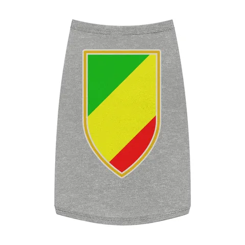 Republic of the Congo Diagonal Tricolor Pet Tank Top — front view