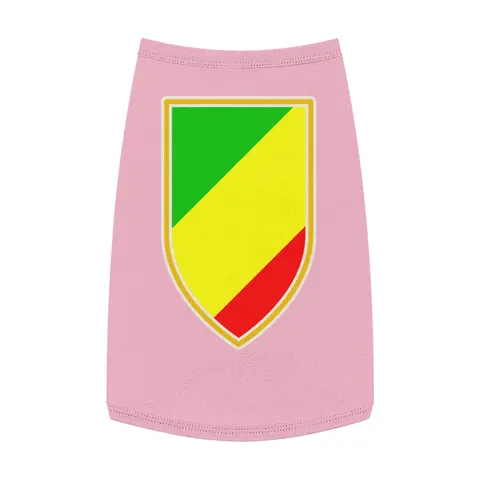 Republic of the Congo Diagonal Tricolor Pet Tank Top — front view