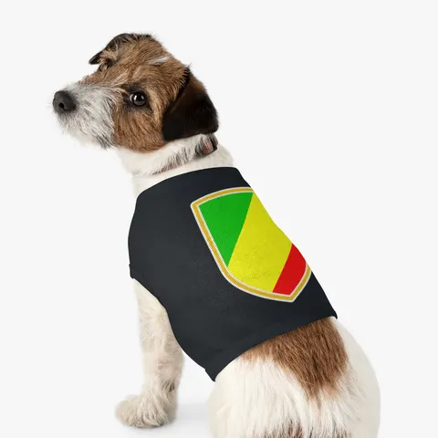 Republic of the Congo Diagonal Tricolor Pet Tank Top — other view
