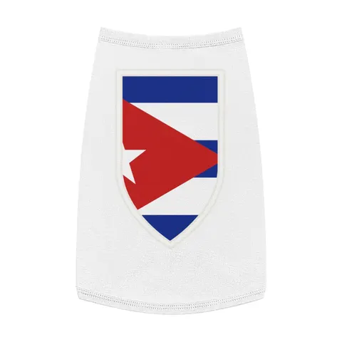Cuba Blue Stripes & Red Triangle Pet Tank Top — front view