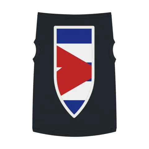 Cuba Blue Stripes & Red Triangle Pet Tank Top — front view