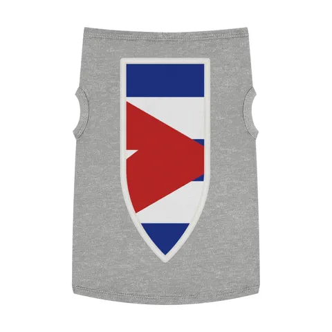 Cuba Blue Stripes & Red Triangle Pet Tank Top — front view