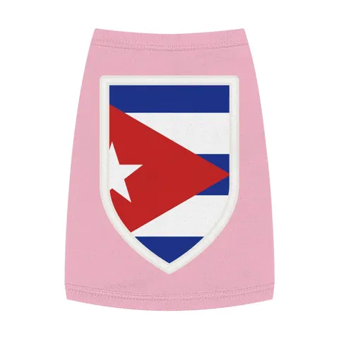 Cuba Blue Stripes & Red Triangle Pet Tank Top — front view