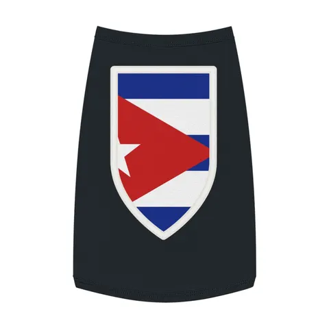 Cuba Blue Stripes & Red Triangle Pet Tank Top — front view