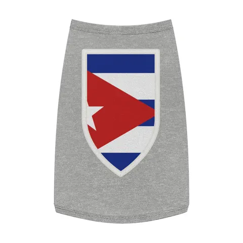 Cuba Blue Stripes & Red Triangle Pet Tank Top — front view