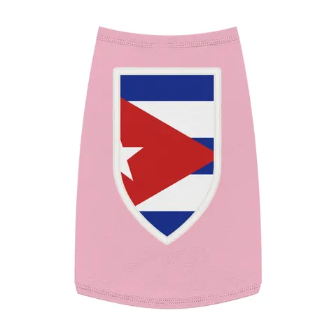 Cuba Blue Stripes & Red Triangle Pet Tank Top — front view