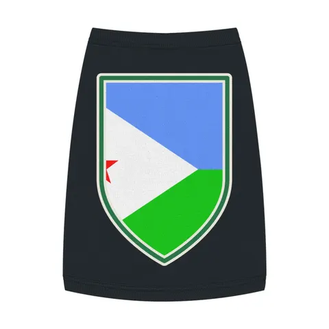 Djibouti Blue Green Triangle Pet Tank Top — front view