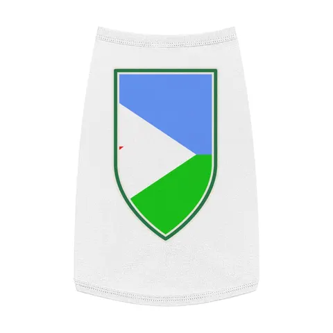 Djibouti Blue Green Triangle Pet Tank Top — front view