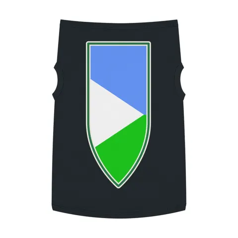 Djibouti Blue Green Triangle Pet Tank Top — front view