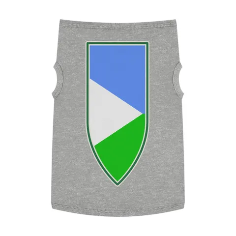 Djibouti Blue Green Triangle Pet Tank Top — front view