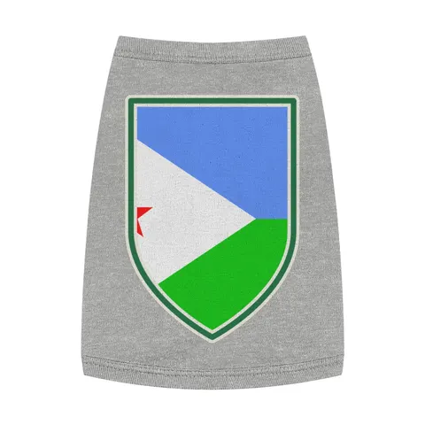 Djibouti Blue Green Triangle Pet Tank Top — front view