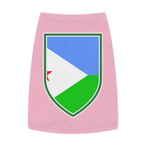 Djibouti Blue Green Triangle Pet Tank Top — front view