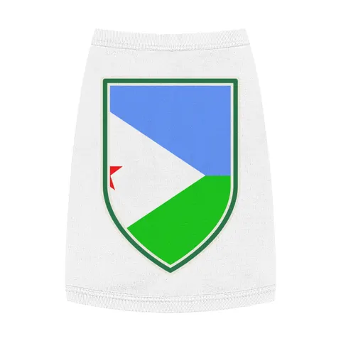 Djibouti Blue Green Triangle Pet Tank Top — front view
