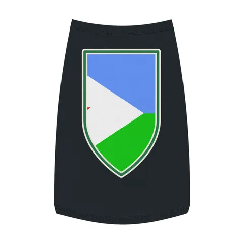 Djibouti Blue Green Triangle Pet Tank Top — front view