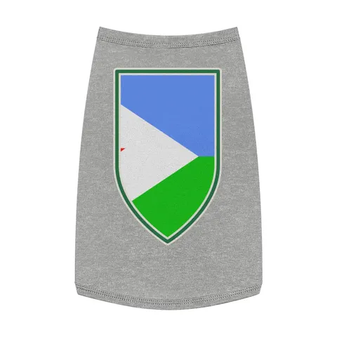 Djibouti Blue Green Triangle Pet Tank Top — front view