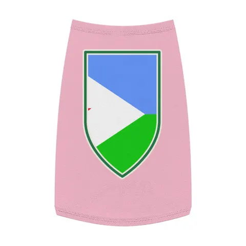 Djibouti Blue Green Triangle Pet Tank Top — front view
