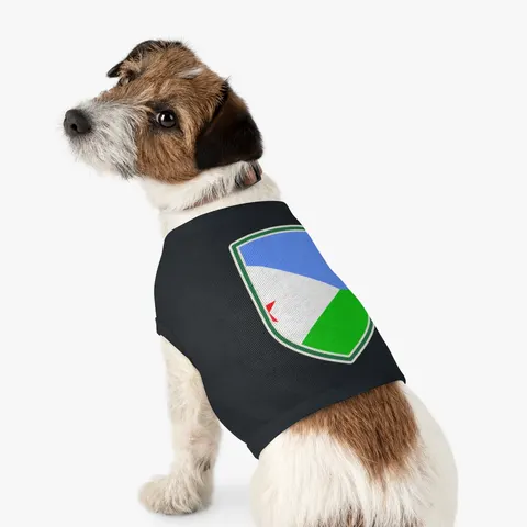 Djibouti Blue Green Triangle Pet Tank Top — other view