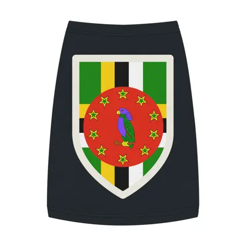 Dominica Green Cross & Circle Pet Tank Top — front view