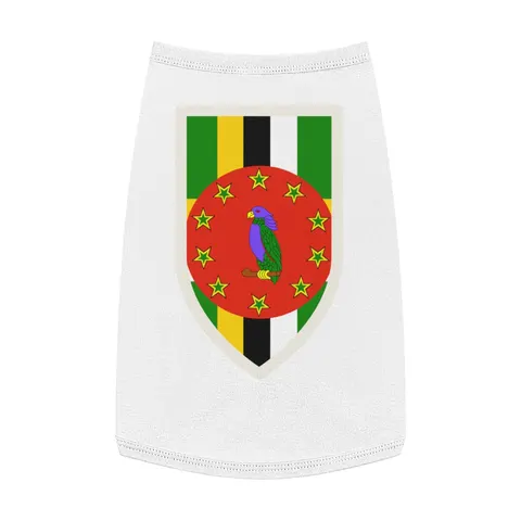 Dominica Green Cross & Circle Pet Tank Top — front view