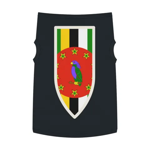 Dominica Green Cross & Circle Pet Tank Top — front view