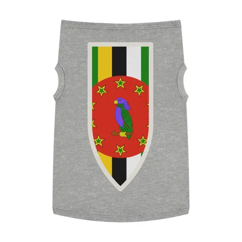 Dominica Green Cross & Circle Pet Tank Top — front view