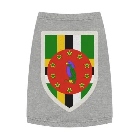Dominica Green Cross & Circle Pet Tank Top — front view