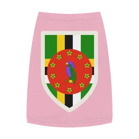 Dominica Green Cross & Circle Pet Tank Top — front view