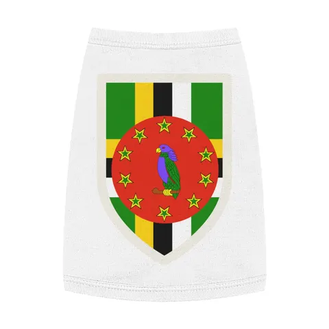 Dominica Green Cross & Circle Pet Tank Top — front view