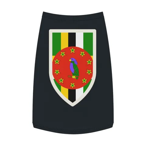 Dominica Green Cross & Circle Pet Tank Top — front view