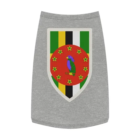 Dominica Green Cross & Circle Pet Tank Top — front view