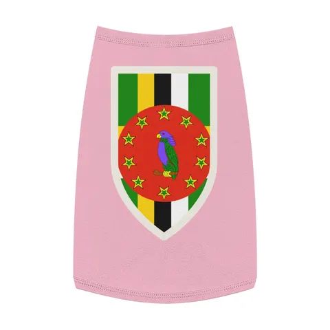 Dominica Green Cross & Circle Pet Tank Top — front view