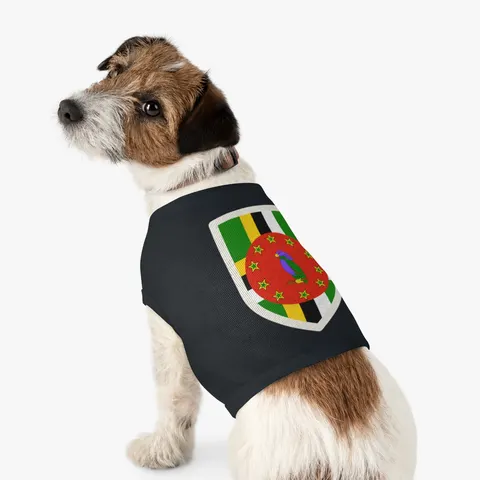Dominica Green Cross & Circle Pet Tank Top — other view