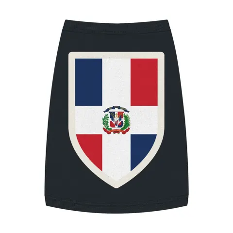 Dominican Republic Cross & Quarters Pet Tank Top — front view
