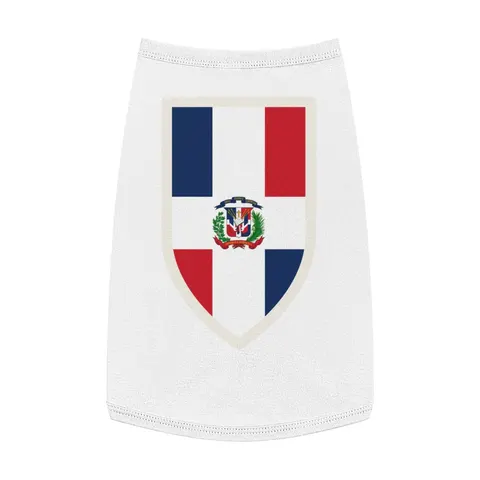 Dominican Republic Cross & Quarters Pet Tank Top — front view
