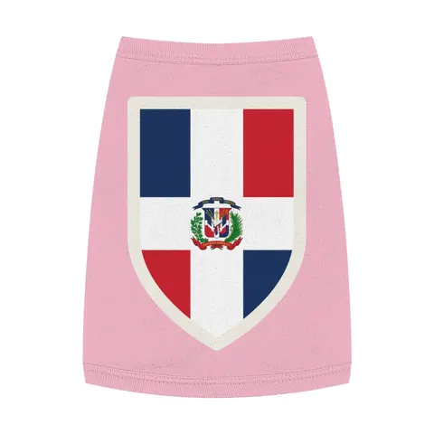 Dominican Republic Cross & Quarters Pet Tank Top — front view