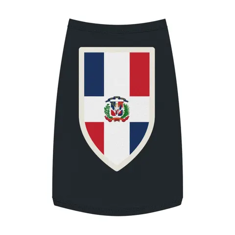Dominican Republic Cross & Quarters Pet Tank Top — front view