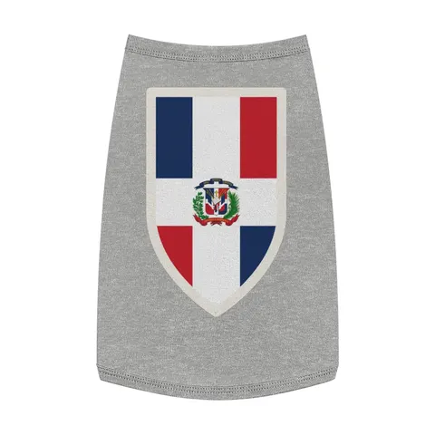 Dominican Republic Cross & Quarters Pet Tank Top — front view