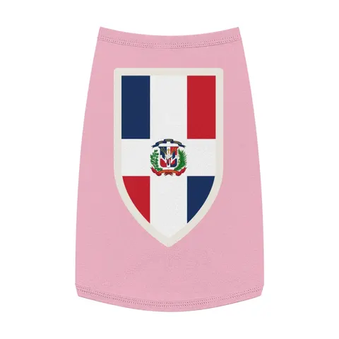 Dominican Republic Cross & Quarters Pet Tank Top — front view